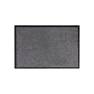 HOMCOM Fußmatte waschbar mit stabiler Gummiumrandung grau 120 x 80 x 0