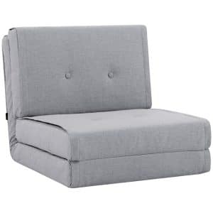 HOMCOM Bodensofa mit verstellbarer Rückenlehne grau 61L x 73B x 58H cm   bodensofa  bodenliege  liegesofa  bodenstuhl  schlafsessel