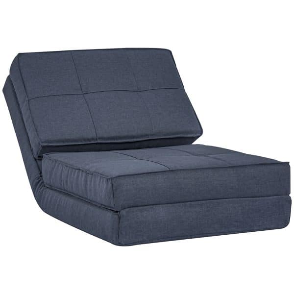 HOMCOM Bodensofa mit Sitzkissen blau 61L x 73B x 58H cm   bodensofa  bodenliege  liegesofa  bodenstuhl  schlafsessel