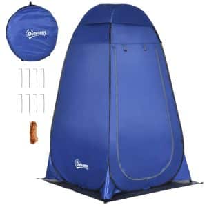 Outsunny Duschzelt mit Tragetasche blau 126L x 124B x 189H cm   pop up duschzelt toilettenzelt camping umkleidezelt lagerzelt