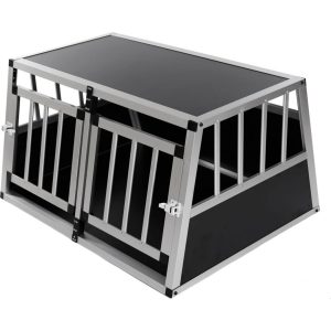 zoomundo Hundetransportbox / Kofferraumbox aus Aluminium - 2-Türig Premium