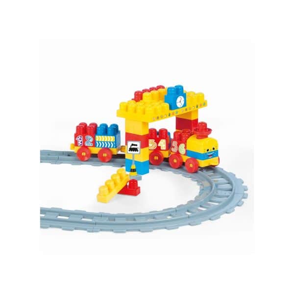 Spielzeugeisenbahn-Set große Bunte Bausteine Zug 224cm Strecke 58 teilig Neu