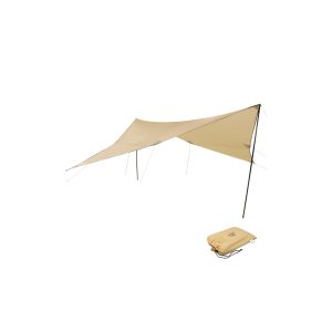 CAMPGURU Tarp Sonnen Segel Camping Vor Zelt Wind Schutz Plane Dach Baumwolle Größe: 3 x 3 m