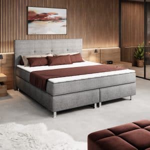 Inter Handels Boxspringbett New York 180x200 cm Webstoff anthrazit