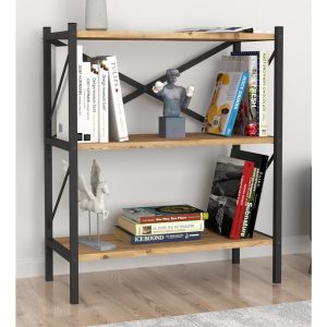 VCM Holz Metall Aufbewahrung Stand Regal Bücherregal Deko Bücher Standregal Insasi 2