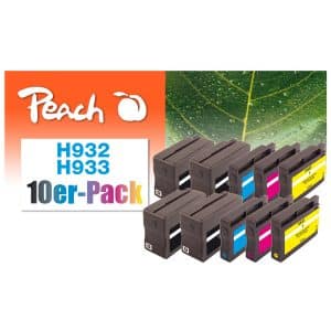 Peach H932 10 Druckerpatronen (2*bk