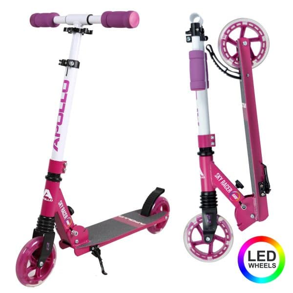 Apollo LED City Roller mit Federung Scooter Skyracer