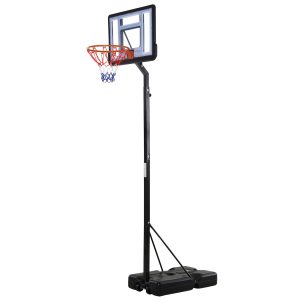 HOMCOM Basketballkorb mit 2 Rädern schwarz 86 x 153 x  250-350 cm (BxTxH)   Basketball Basketballkorb Basketballständer