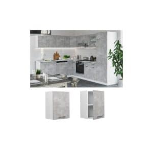 Vicco Hängeschrank Küchenschrank Küchenzeile R-Line 45 cm Weiß Beton Tür Fächer