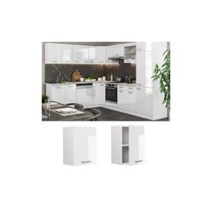 Vicco Hängeschrank Küchenschrank Küchenzeile R-Line 45 cm Weiß Tür Fächer Hochglanz