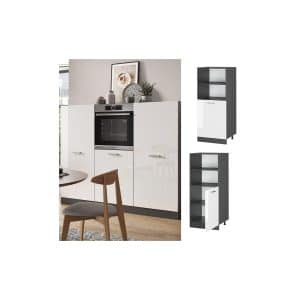 Vicco Backofenumbauschrank Küchenschrank Küchenzeile R-Line 60 cm Anthrazit Weiß kleine Tür
