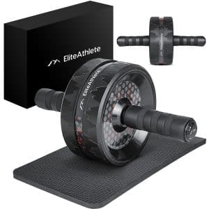 EliteAthlete® Bauchroller Bauchmuskeltrainer - AB Roller - Bauchtrainer für Zuhause - Bauch Weg - Abdominal Trainer - AB Wheel inkl. gepolsterter Kniematte - Rot