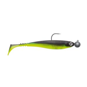 Jackson Zanderbait 14cm Rigged Lime Black Back Zanderangeln Gummifisch montiert