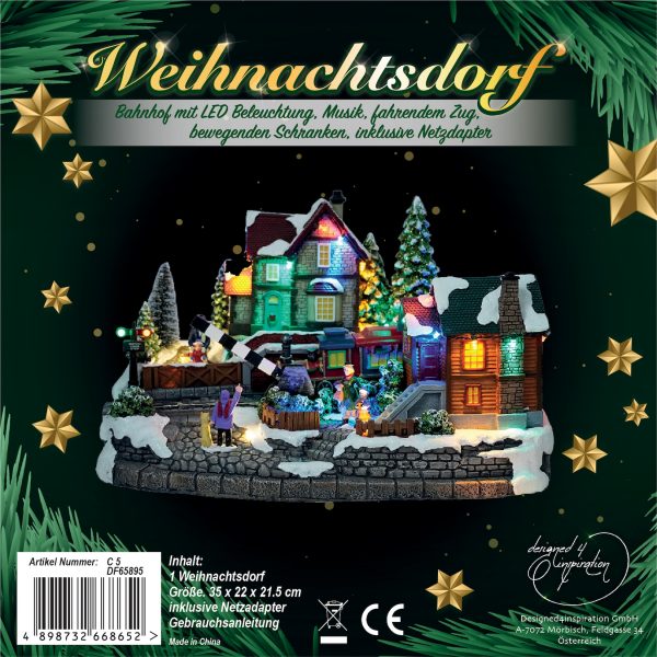 Weihnachtsdorf Bahnhof mit LED Beleuchtung