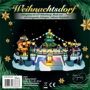 Weihnachtsdorf Eislaufplatz mit LED Beleuchtung