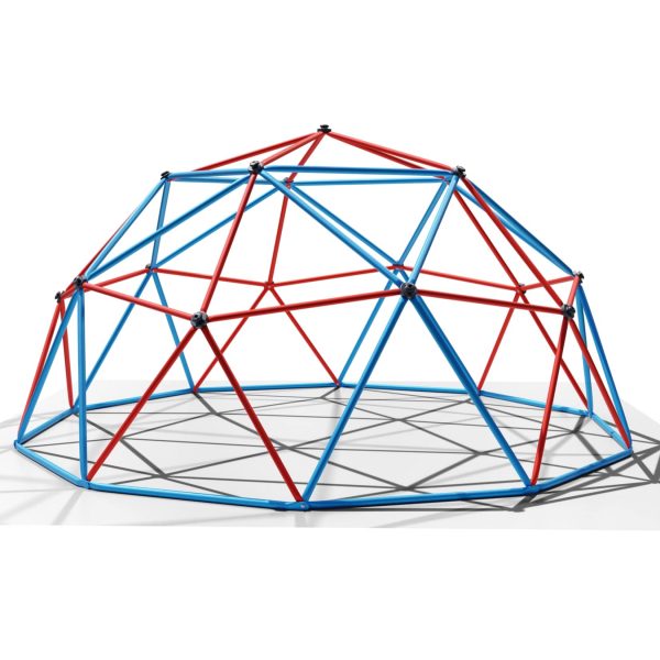 Klettergerüst 360x360x180cm DomeClimber Kinder Kletterkuppel Geodome 12FT - blau/rot