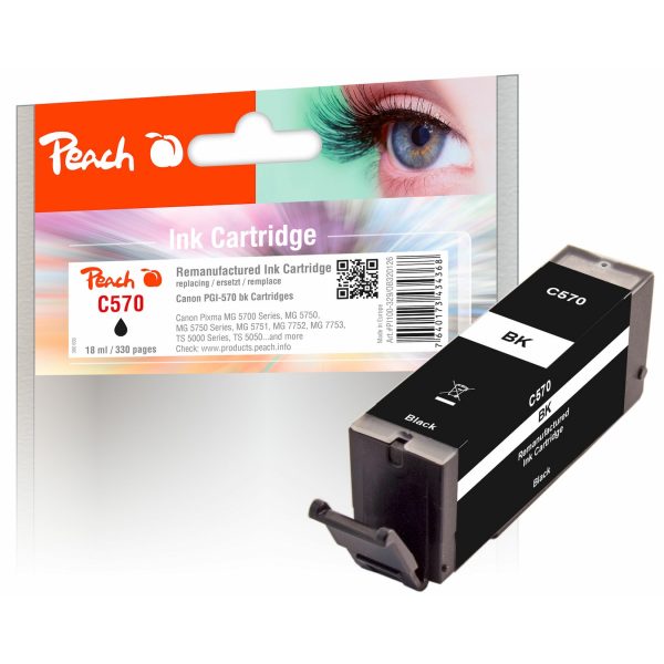 Peach C570PGBK Druckerpatrone bk ersetzt Canon PGI-570PGBK