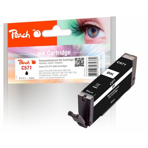 Peach C571BK Druckerpatrone bkph ersetzt Canon CLI-571BK