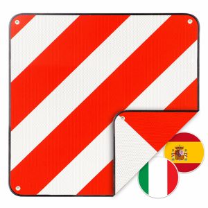 CLP 2in1 Warntafel Für Italien & Spanien I Reflektierende Warnschild I 50 x 50 cm