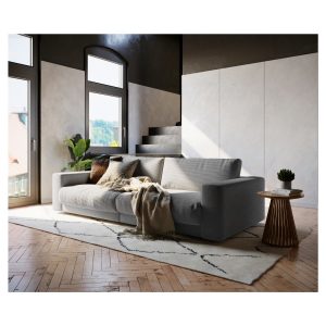 XXL-Couch Cubico Cord Silbergrau 290x120 Big-Sofa
