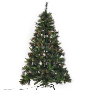 HOMCOM Künstlicher Weihnachtsbaum grün 112 x 180 cm (ØxH)   Tannenbaum Christbaum LED Xmas tree Lichtfaser