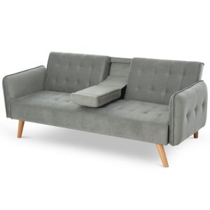 HOMCOM Schlafsofa als 3-Sitzer 183 x 87 x 75 cm (BxTxH)   Sofabett Sofa mit Schlaffunktion Klappsofa Gästebett