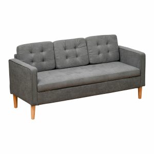 HOMCOM 3-Sitzer-Sofa mit abnehmbaren Kissen grau 166