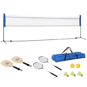 HOMCOM Badmintonnetz mit Transporttasche bunt 510L x 102B x 107-155H cm   badmintonnetz volleyball- und tennis-netz tragbar netz