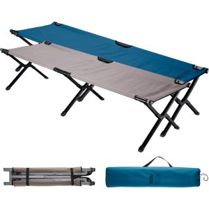 GRAND CANYON Alu Feldbett Topaz M/L Camping Liege Gäste Klapp Bett Groß 150 kg Modell: Medium - Dark Blue