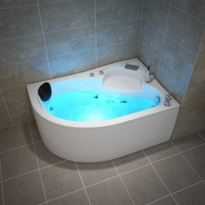 TroniTechnik Whirlpool Badewanne CAPRI LINKS 150cm x 100cm mit Spülfunktion