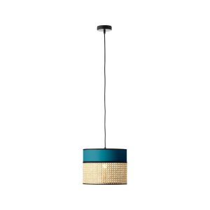 BRILLIANT Lampe Dayanara Pendelleuchte 30cm blau/rattan   1x A60