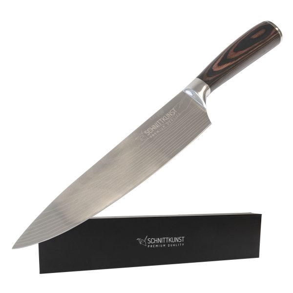 SOSmart24 SCHNITTKUNST Profi Küchenmesser mit Holzgriff 20cm Edelstahl Klingenlänge