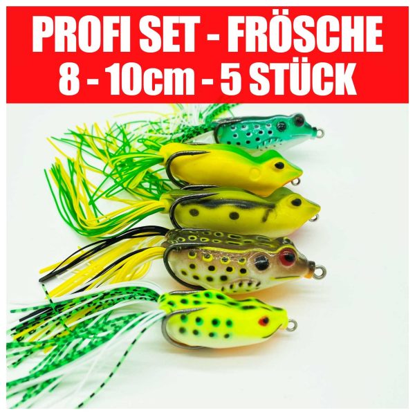 Jackson Profi Frösche Angelköder Angelset. 8 – 12cm Raubfischköder  – 5 Stück