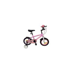 Makani Kinderfahrrad Windy 12 Zoll Metallrahmen Stützräder Klingel verstellbar rosa