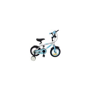 Makani Kinderfahrrad Windy 12 Zoll Metallrahmen Stützräder Klingel verstellbar weiß