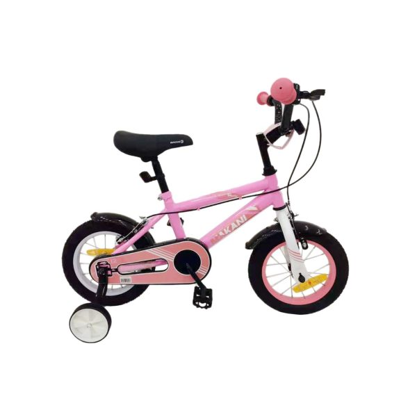 Makani Kinderfahrrad Windy 16 Zoll Stützräder Metallrahmen Klingel verstellbar rosa