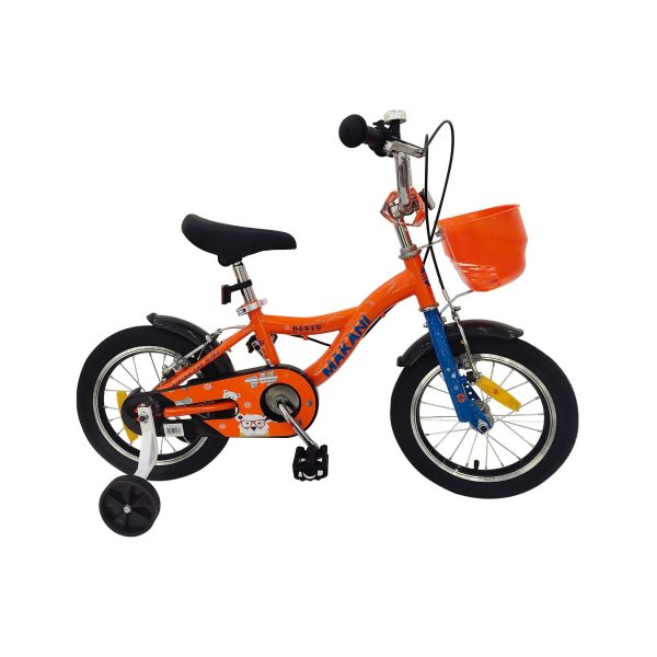 Makani Kinderfahrrad 14 Zoll Bentu Klingel Aluminiumfelgen Stützräder V-Bremse orange