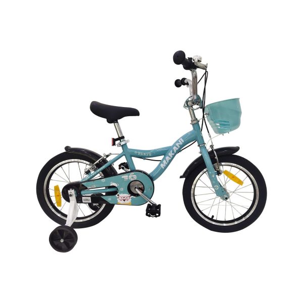 Makani Kinderfahrrad Bentu 16 Zoll Stützräder Klingel Frontkorb Metallrahmen hellblau