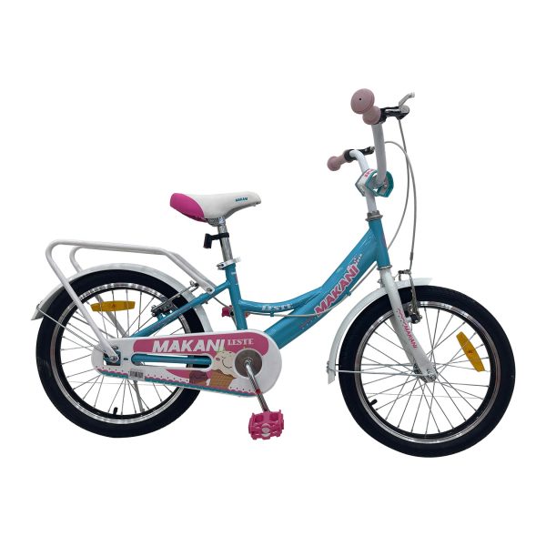 Makani Kinderfahrrad Leste 18 Zoll verstellbar Reflektoren Gepäckträger Klingel türkis