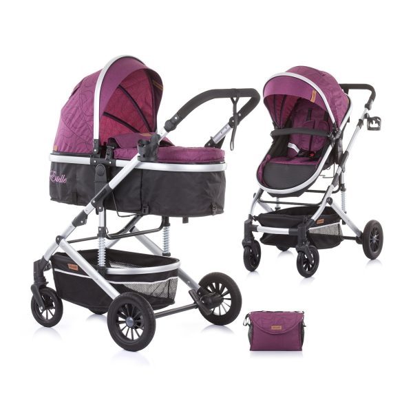 Chipolino Kombikinderwagen 2 in 1 Estelle Babywanne Sportsitz verstellbar lila