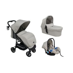 Kikkaboo Kombikinderwagen 3 in 1 Selina Autositz Adapter Babywanne Wickeltasche beige