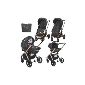 Lorelli Kombikinderwagen Ramona 3 in 1 Babyschale Sitzeinheit Wickeltasche Korb schwarz