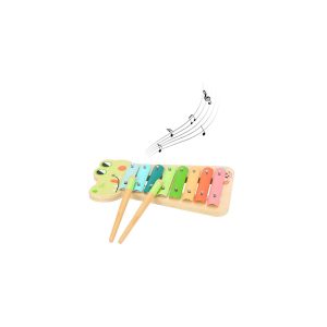 Tooky Toy Kinder Musikspielzeug Xylophon TF570 Holz zwei Klangstäbe acht Töne bunt
