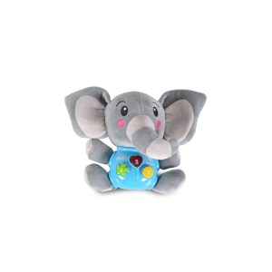 Moni Musik Plüschtier Elefant SL88001 Kuscheltier Musik Lieder Naturgeräusche grau