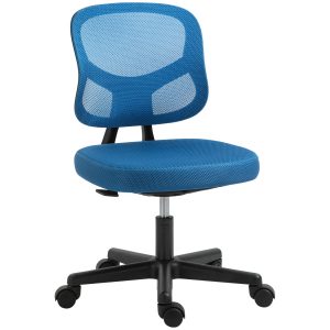 Vinsetto Bürostuhl mit Rückenlehne blau 52B x 54T x 74-84H cm   bürostuhl mit rückenlehne  stuhl mit rollen  für büro und wohnzimmer