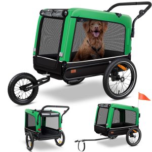 KESSER® Hundeanhänger Boxer 3-in-1 Hundebuggy & Jogger Fahrradanhänger groß ca. 240 Liter Volumen