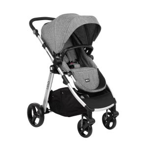 Kikkaboo Kinderwagen 3 in 1 Ugo Autositz Tragetasche Sportsitz Griff einstellbar grau