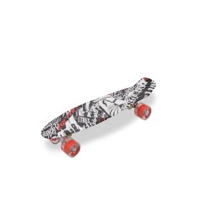 Byox Kinder Skateboard 22" Skull 85A PU LED Rollen ABEC 7 Lager Aluminium-Achsen rot