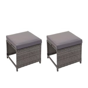 2er-Set Poly-Rattan Hocker MCW-G16