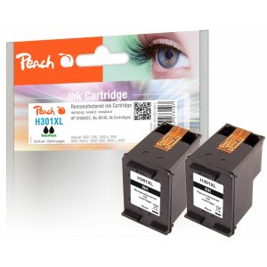 Peach H301XLbk 2 Druckköpfe XL 2*bk ersetzt HP No. 301XL bk*2